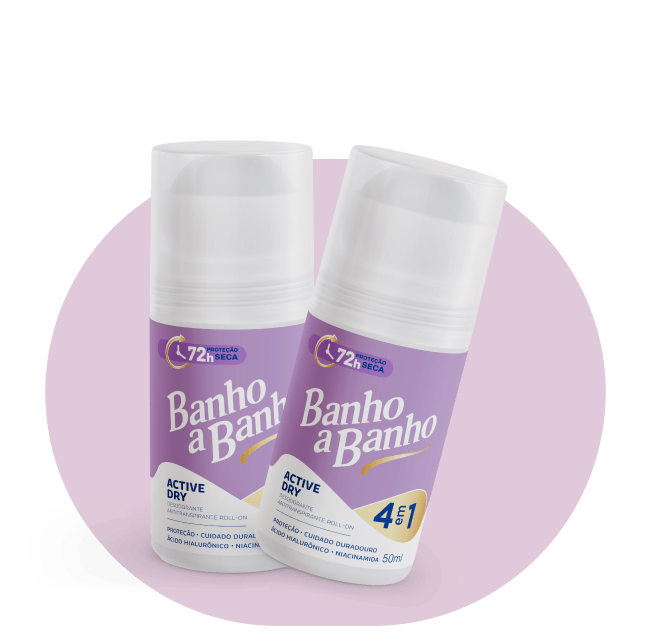 Desodorante Antitranspirante Roll-on Feminino Banho a Banho: Active Dry